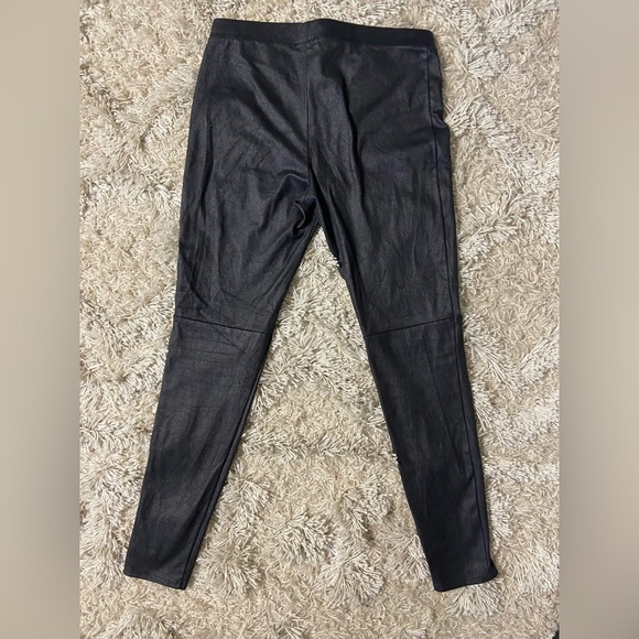 Trouvé Black Faux MidRise Lightly Texture Moto Inspo Leather Leggings 80s Punk M - Picture 10 of 14